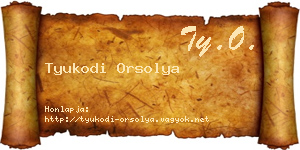 Tyukodi Orsolya névjegykártya